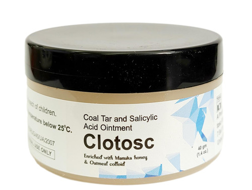 Clotosc Coal Tar & Salicylic Acid Ointment w/Manuka Honey & Oatmeal extract 40g / 1.4oz