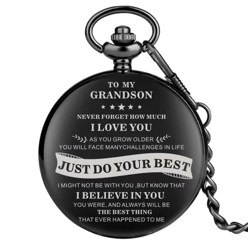Udaney to My Grandson Pocket Watch Gifts for Grandson Best Gifts for Him Birthday Gifts from Grandpa, Graduation Present for Men,Engraved Pocket Watch with Box for Men Udaney to My Grandson Pocket Watch Gifts for Grandson Best Gifts for Him Birthday Gifts from Grandpa, Graduation Present for Men,Engraved Pocket Watch with Box for Men
