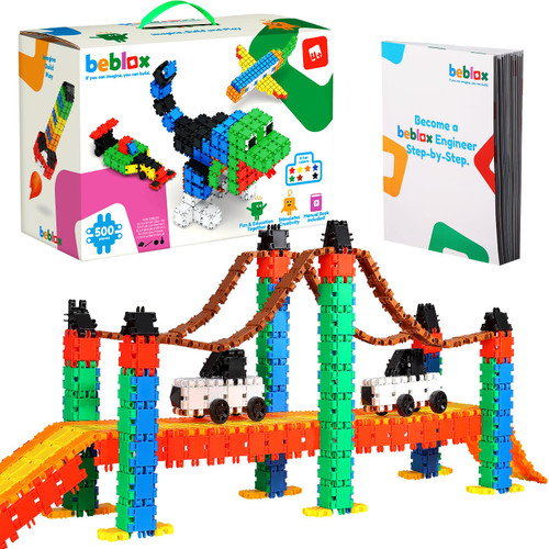Beblox Building Blocks for Kids - 500-Piece Connecting Tiles Set - Interlocking Building Blocks for Kids, STEM Toys Kit, Fun & Educational Gifts for Boys & Girls, Preschool Learning Activities Ages 4+ Beblox Building Blocks for Kids - 500-Piece Connecting Tiles Set - Interlocking Building Blocks for Kids, STEM Toys Kit, Fun & Educational Gifts for Boys & Girls, Preschool Learning Activities Ages 4+