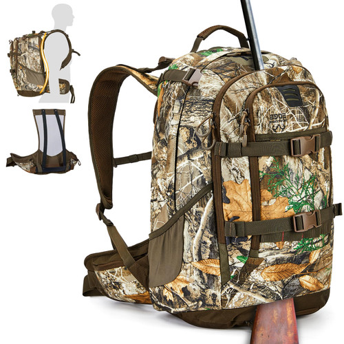 TR Hunting Backpack Internal Frame, Waterproof Pack with Rain Cover, 2200cu Camo Day pack for Rifle Bow Gun TR Hunting Backpack Internal Frame, Waterproof Pack with Rain Cover, 2200cu Camo Day pack for Rifle Bow Gun