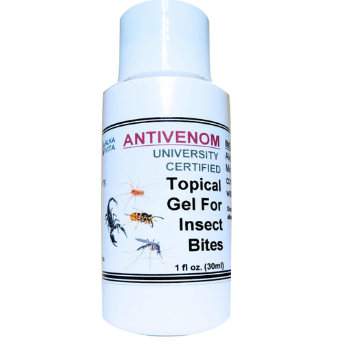 Insect Bites ANTIVENOM Gel Topical Treatment for Mosquito Spiders Snakes Ants & Other Poisonous Bites. Mineral Silicate University Certified