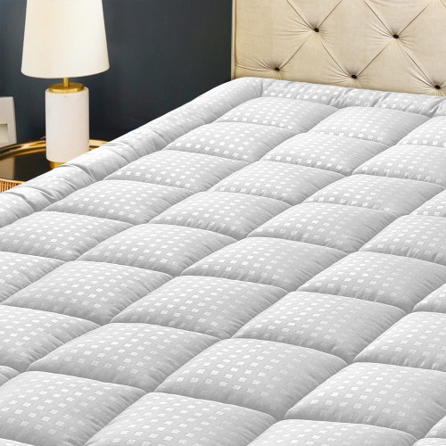 HYLEORY Queen Mattress Pad Quilted Fitted Mattress Protector Cooling Pillow Top Mattress Cover Breathable Fluffy Soft Mattress Topper with 8-21" Deep Pocket HYLEORY Queen Mattress Pad Quilted Fitted Mattress Protector Cooling Pillow Top Mattress Cover Breathable Fluffy Soft Mattress Topper with 8-21" Deep Pocket