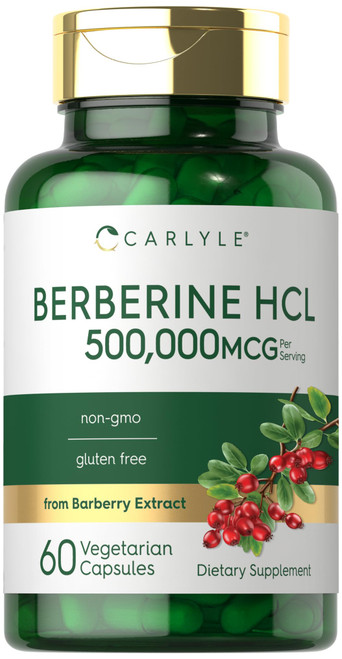 Carlyle Berberine HCL Supplement | 500,000mcg | 60 Capsules | Vegetarian, Non-GMO, Gluten Free Carlyle Berberine HCL Supplement | 500,000mcg | 60 Capsules | Vegetarian, Non-GMO, Gluten Free