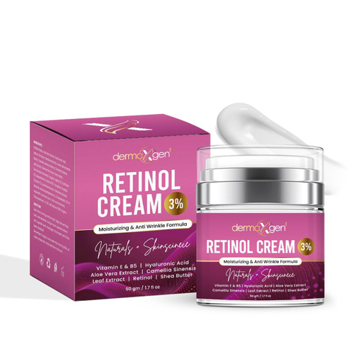 Dermaxgen Retinol Cream – 3% (Percent) Retinol Cream for Face with Hyaluronic Acid – Anti-Aging Face Cream for Fine Lines and Wrinkles – Hydrating Face Moisturizer with Shea Butter, Aloe Vera Dermaxgen Retinol Cream – 3% (Percent) Retinol Cream for Face with Hyaluronic Acid – Anti-Aging Face Cream for Fine Lines and Wrinkles – Hydrating Face Moisturizer with Shea Butter, Aloe Vera