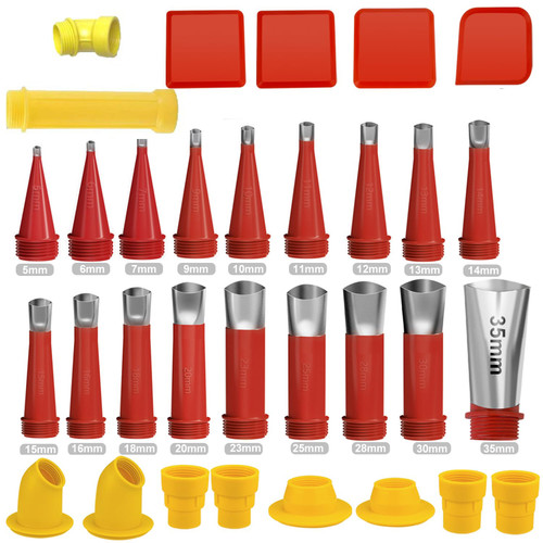 32PCS Universal Integrated Rubber Nozzle Tool Kit Include 18Pcs Caulking Nozzle Tips Reusable Caulking Nozzle Coating with 10 Connector Caulking Guns and 4 Grout Scraper for Bathroom Kitchen Doors