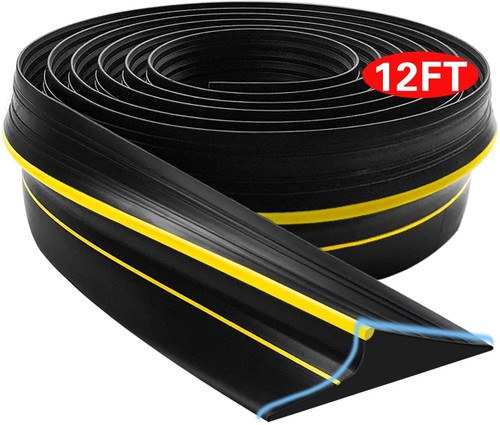 Jin&Bao Universal Garage Door Bottom Seal Strip,Weatherproof Rubber DIY Weather Stripping Replacement, 12FT Length