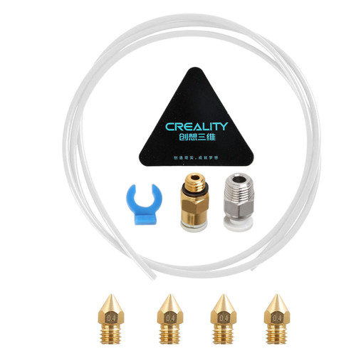 CR Official PTFE Teflon Tube Bowden Tubing for 1.75mm Filament 3D Printer Replacement Parts Kit Ender Original Accessories Include Bowden Tube*1m,Nozzle*4