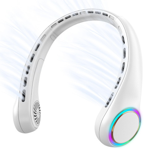 GULAKI Portable Neck Fan, Personal Fan with 4000mAh Battery, Rechargeable Neck Fan with 3 Speeds and 64 Cool Lights, Birthday Gifts for Men Women Mom Dad, Hands Free Cooling fan for Summer(White) GULAKI Portable Neck Fan, Personal Fan with 4000mAh Battery, Rechargeable Neck Fan with 3 Speeds and 64 Cool Lights, Birthday Gifts for Men Women Mom Dad, Hands Free Cooling fan for Summer(White)