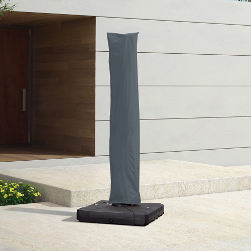 PURPLE LEAF Patio Umbrella L-size Parasol Cover UV Resistant Outdoor Offset Cantilever Umbrella Cover with Zipper and Rod, Grey PURPLE LEAF Patio Umbrella L-size Parasol Cover UV Resistant Outdoor Offset Cantilever Umbrella Cover with Zipper and Rod, Grey