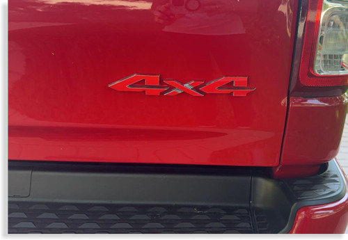 Reflective Concepts 4x4 Emblem Overlay Decal Sticker -Fits: 2019-2026 Ram, NOT for Classic - (Color: Gloss Red)