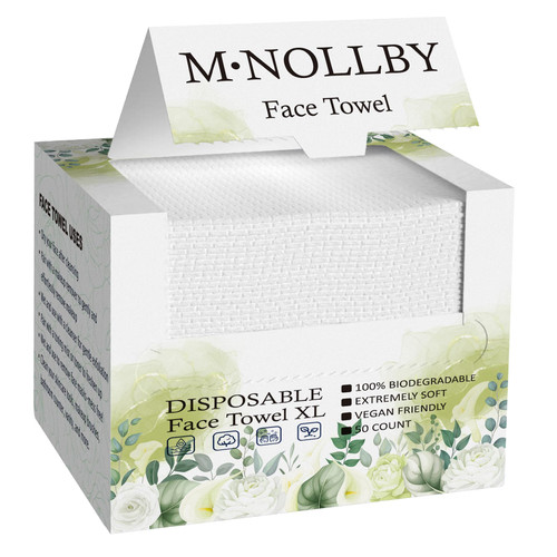 M·NOLLBY Disposable Face Towel Makeup Remover, Biodegradable Clean Large 11 * 12inches XL Extra Soft Thick Washcloths Facial Towels, Bathroom Essentials, Sensitive Skin Care 50Count M·NOLLBY Disposable Face Towel Makeup Remover, Biodegradable Clean Large 11 * 12inches XL Extra Soft Thick Washcloths Facial Towels, Bathroom Essentials, Sensitive Skin Care 50Count