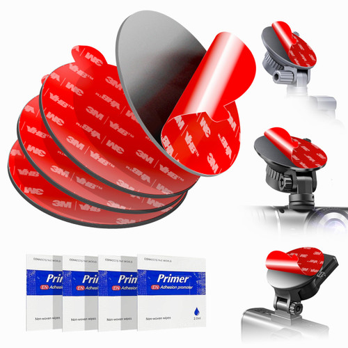 Double-Sided Adhesive Pads for Dash Cam Mount – Made with 3M VHB, 4-Pack 2.2" Round Heat-Resistant Sticky Tape for Windshield, Dashboard, GPS, and Camera Holders – Includes 4 Adhesion Promoter Double-Sided Adhesive Pads for Dash Cam Mount – Made with 3M VHB, 4-Pack 2.2" Round Heat-Resistant Sticky Tape for Windshield, Dashboard, GPS, and Camera Holders – Includes 4 Adhesion Promoter