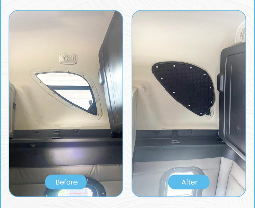 Semi-Truck Upper Sleeper Window Curtians for Freightliner Cascadia- Insulated Sunshade & Privacy Covers | Cascadia Cab Window Shade Set of 2