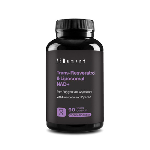 Zenement | Trans-Resveratrol 500mg, with Nicotinamide, Quercetin and Piperine, 90 Capsules | Anti-Aging, Healthy Aging, Antioxidant | Vegan, Preservatives Free, Allergen Free, Non-GMO