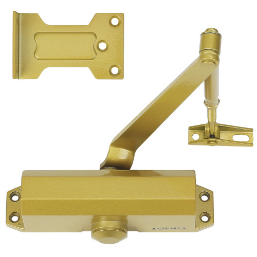 SOPHIA Automatic Door Closer Commercial, Auto Door Closer for Home Size 3 DK500, 3H Fire-Rated Hydraulic Door Closer Residential & Life Size Fitting Template, UL Listed, ANSI Grade 3, Brass