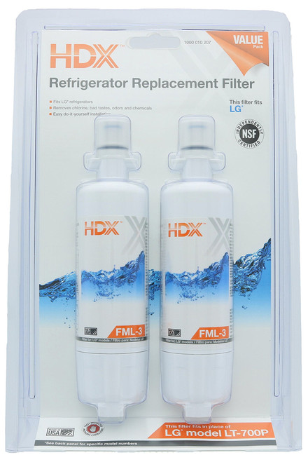 HDX FML-3 Replacement Water Filter / Purifier for LG Refrigerators (2 Pack) HDX FML-3 Replacement Water Filter / Purifier for LG Refrigerators (2 Pack)