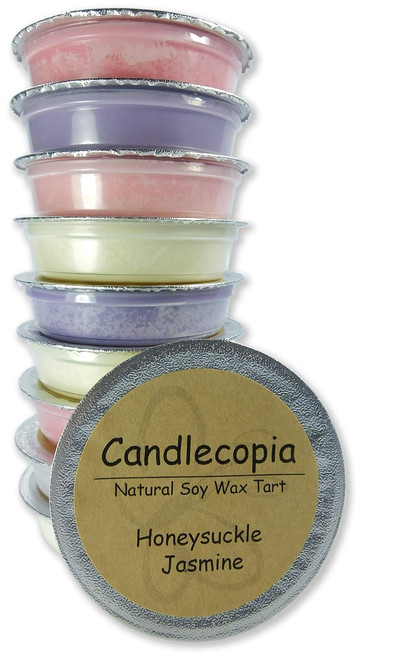 Candlecopia Honeysuckle Jasmine, White Lilac, Hyacinth, Japanese Cherry Blossom and More! Strongly Scented Hand Poured Premium Natural Soy Wax Melt Cups, 12.5 Ounces in 10 x 1.25 Ounce Sealed Cups Candlecopia Honeysuckle Jasmine, White Lilac, Hyacinth, Japanese Cherry Blossom and More! Strongly Scented Hand Poured Premium Natural Soy Wax Melt Cups, 12.5 Ounces in 10 x 1.25 Ounce Sealed Cups
