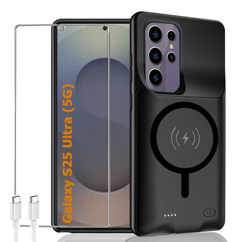 Battery Case for Galaxy S25 Ultra,12000mAh Portable Protective Smart Wireless Charging Case Support Carplay Designed for Galaxy S25 Ultra (6.9 inch) Rechargeable Extended Battery Charger Case (Black) Battery Case for Galaxy S25 Ultra,12000mAh Portable Protective Smart Wireless Charging Case Support Carplay Designed for Galaxy S25 Ultra (6.9 inch) Rechargeable Extended Battery Charger Case (Black)