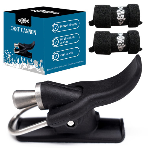 Fishernomics Cast Cannon Surf Fishing Trigger Aid – Breakaway Bait Cannon Launcher, Protect Fingers & Hands, Durable Material for Smooth Casting – Easy to Use & Cast Farther (Pack of 2)