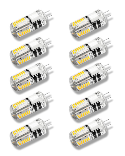 NQWKMZMDJ 10 Pack G4 LED Bulb 12V AC/DC, JC Bi-Pin Base 2W G4 Bulb Equivalent 20W T3 Halogen Lamp, No Flicker 6000K LED Lights 200LM for Chandelier Pendant Wall Home Lighting (Daylight White)