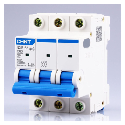 Circuit Breaker NXB-63 3P AC 230/400V Miniature Circuit Breaker C 6 10 16 20 25 32 40 63A Overload Protector DZ47 C Style Air Switch (Color : 1a, Size : 3P)