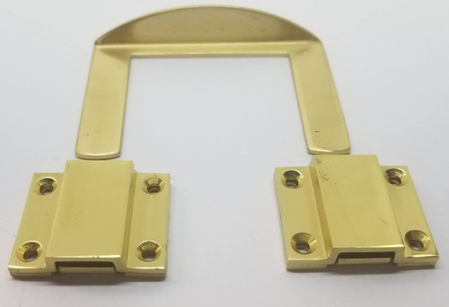 Furniture Knowledge 3 Piece English Brass Table Keeper Fork Traditional Antique Vintage Old Fancy Lock Leaf Extension, B-5145