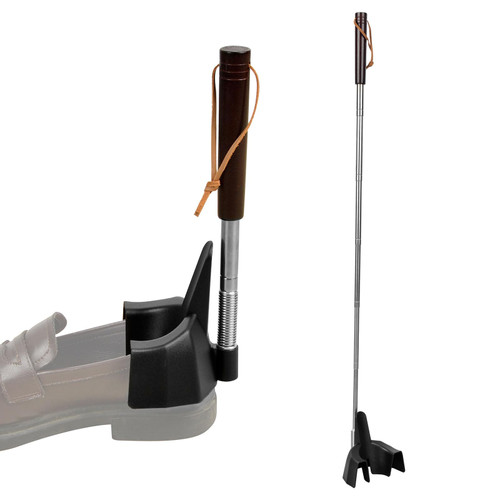 iGuerburn Shoe Horn Long Handle for Seniors, 9.6"-31" Telescoping Shoe Horns for Men Women Foot Funnel Shoe Assist Shoe Helper No Bending Over, Best Gifts for Elderly Dad Parents