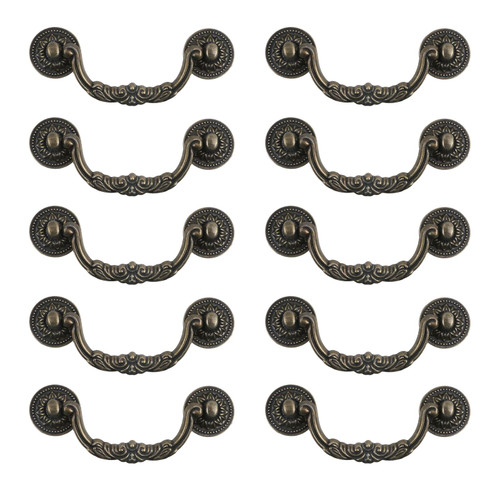 Geesatis 10 Pcs Cabinet Drawer Pull Handles Zinc Alloy Furniture Decorative Knobs Pull Handles, with Mounting Screws, Bronze Tone & Length 5 inch / 125 mm Geesatis 10 Pcs Cabinet Drawer Pull Handles Zinc Alloy Furniture Decorative Knobs Pull Handles, with Mounting Screws, Bronze Tone & Length 5 inch / 125 mm