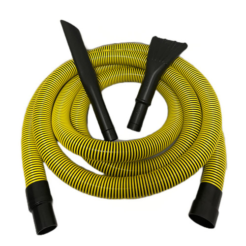 Mr. Nozzle Wet/Dry Vacuum Hose Cleaning Kit, 15' Long Crushproof Hose Fits 2-1/4" Inside Diameter Inlet Port, Includes Professional Detailing Crevice Tool and Nozzle Attachments, Yellow