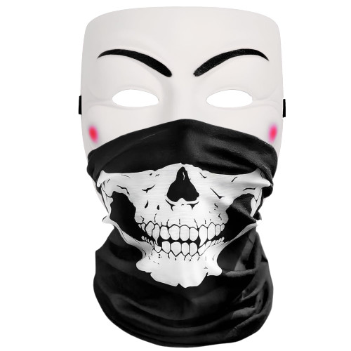 OXY Shoppe Mask Set Compare to PZ9 Spy Ninjas Project Zorgo Skull and Hacker Mask, White