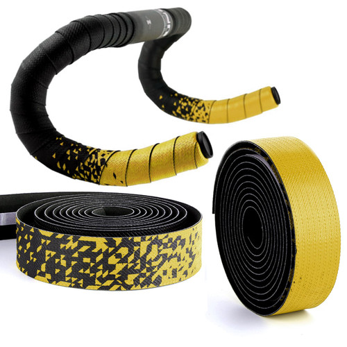 Lywencom Bike Handlebar Tape,Comfortable Non-Slip Damping Sweat Breathable Delicate Touch Gradient EVA Foam self-Adhesive, with 2 Bar Plugs,Cycling Bar Wraps (Gold) Lywencom Bike Handlebar Tape,Comfortable Non-Slip Damping Sweat Breathable Delicate Touch Gradient EVA Foam self-Adhesive, with 2 Bar Plugs,Cycling Bar Wraps (Gold)
