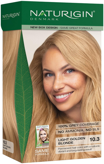 Naturigin Permanent Hair Color, 10.3 Light Golden Blonde, Ammonia Free, 100% Gray Coverage, Nourishing Natural Formula, For All Hair Types, Long-Lasting, Vegan & Cruelty-Free, 1 Pack