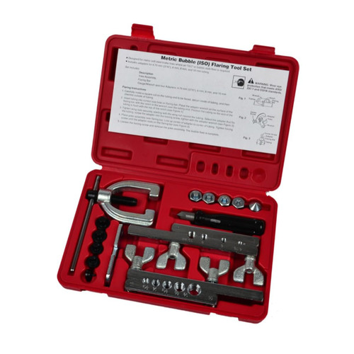 Inline Tube Combination Metric Bubble & 45 Degree Double Flare Tool with Deburring Tool