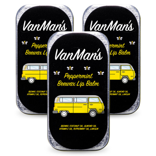 Vanman’s - Handmade Peppermint Beeswax Lip Balm (3 Pack) - Peppermint Lip Balm with Rosemary, Almond and Coconut Oil - Bee Balm with Vitamin E - Ideal for Dry Lips - 2 oz Vanman’s - Handmade Peppermint Beeswax Lip Balm (3 Pack) - Peppermint Lip Balm with Rosemary, Almond and Coconut Oil - Bee Balm with Vitamin E - Ideal for Dry Lips - 2 oz