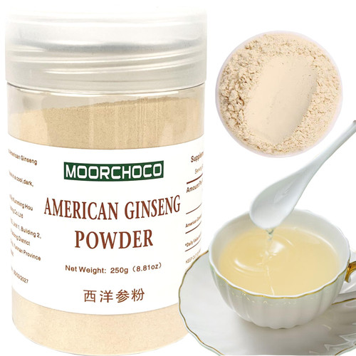 MOORCHOCO 西洋参粉 - 8.81 oz Ginseng Powder Wisconsin Ginseng Root Powder - Non-GMO, Gluten Free Powdered - Use American Ginseng Herbal Supplement for Smoothies, Baking, Tea MOORCHOCO 西洋参粉 - 8.81 oz Ginseng Powder Wisconsin Ginseng Root Powder - Non-GMO, Gluten Free Powdered - Use American Ginseng Herbal Supplement for Smoothies, Baking, Tea