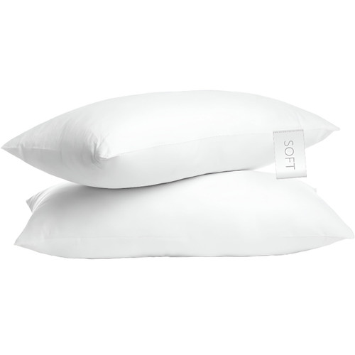Digital Decor 100% Cotton King Size Hotel Pillows, U.S. Made Hypoallergenic Pillows with Down Alternative Fiber Fill, Set of 2, Three Comfort Levels, (Soft, Medium, Firm) Soft