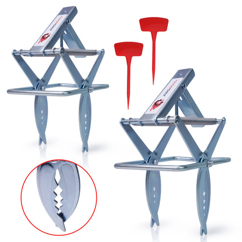 ProMintu Set 2 Pcs Mole Traps, Gopher Traps That Kill Best. Steel Mole Scissor Trap Easy Set Mole Eliminator Trap Reusable Quick and Clean Kill for Backyards,Gardens Fields, 100% Galvanized Steel