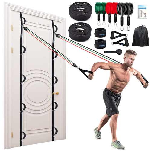 Brebebe Door Anchor Strap for Resistance Bands Exercises, Multi Point Gym Attachment Home Fitness, Portable Band Workout Equipment (1 Anchor+Resistance Set), Black Brebebe Door Anchor Strap for Resistance Bands Exercises, Multi Point Gym Attachment Home Fitness, Portable Band Workout Equipment (1 Anchor+Resistance Set), Black