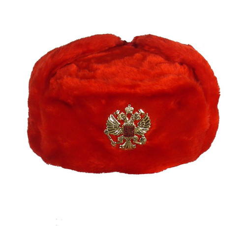 Hat with Ear Flaps Red Ushanka Hat (M)