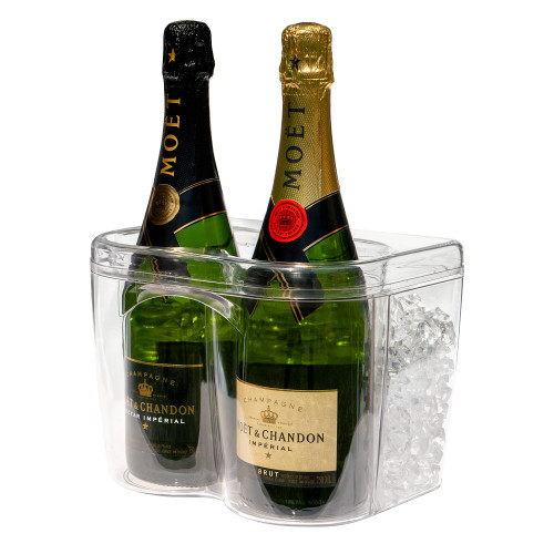 Ice Chilled Wine Bottle Server - 750ml Champagne & Wine Bottle Chiller | Elegant Shatter Resistant Cooler Bucket for Parties, Kitchens, Bars and Outdoors | Keeps Pre-Chilled Bottles Cooler Longer