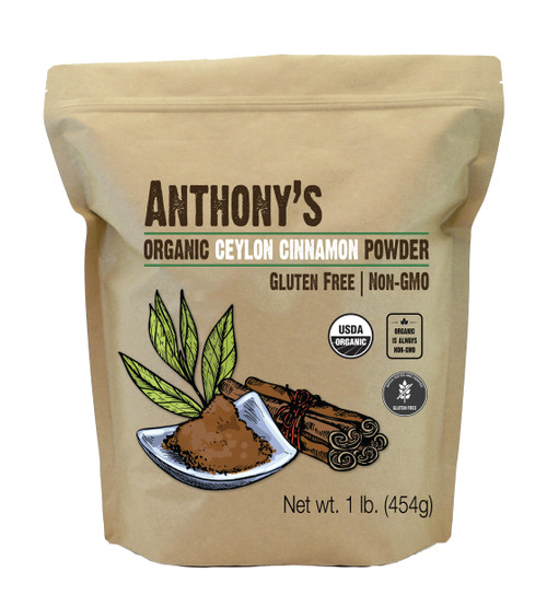 Anthony's Organic Ceylon Cinnamon Powder, 1 lb, Ground, Gluten Free, Non Irradiated, Non GMO, Keto Friendly