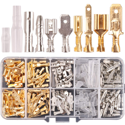 Kinstecks 150PCS 2.8mm 4.8mm 6.3mm Wire Spade Connector 3.9mm Bullet Connectors Kit Male and Female Wire Connectors Kit for DIY Electrical Motorcycle Vehicle Boat