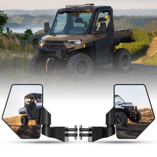 Upgraded Ranger Side Mirrors Door Mounted, Esploratori UTV Side Mirrors 7.95" x 5.7" for Full-Door Polaris Ranger Compatible With 2018-24 Polaris Ranger CREW SP XP 570 1000 2019-24 Commercial Pro XD