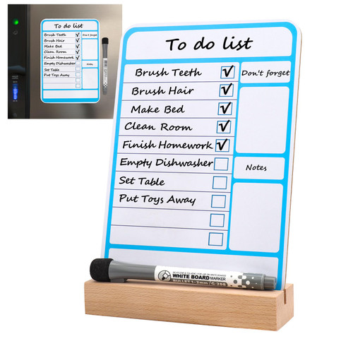 Magnetic Dry Erase Board to Do List Chore Charts for Kids Magnetic Whiteboard for Fridge Reusable Daily Schedule Memo List Chore Chart Planner Board Routine List Task Planning Board (Magnet-Base)