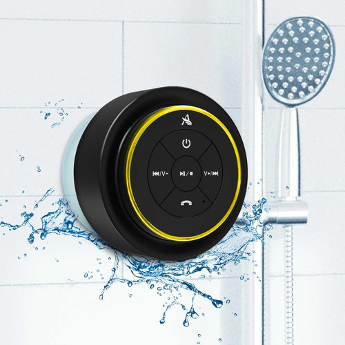 XLeader, Upgraded, Pro Shower Speaker, Certified IPX7 Waterproof Bluetooth Speaker, 8W Crystal Sound&Rich Bass, 12H Playtime, with Suction cup and Silicone Lanyard, Ideal Gifts - SoundAngel Mate(2Gen)