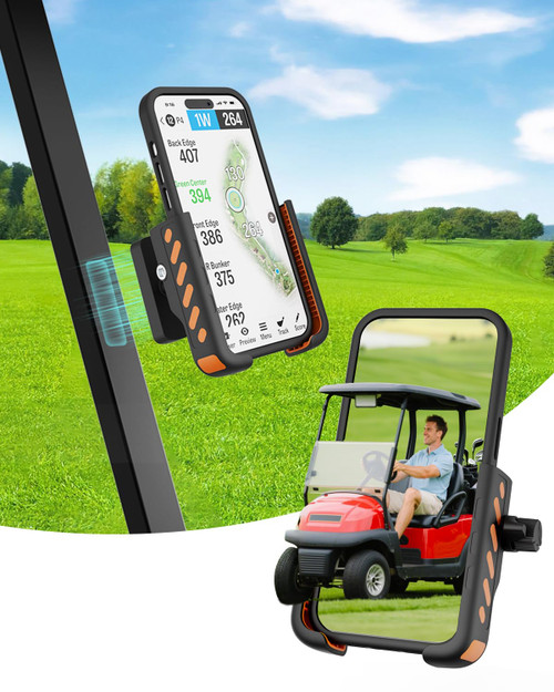 FASON Magnetic Phone Holder for Golf Cart Compatible with iPhone/Samsung/Pixel, Golf Cart Phone Mount Fits EZGO Yamaha, Ultra Strength Magnet / 360°Rotatable / 1s Lock & Release