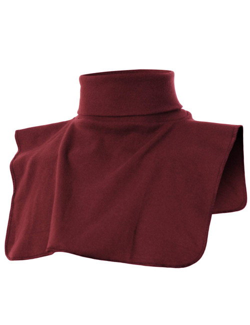 Ohoo Ribbed Cotton Blend Fake Turtleneck Dickey Collar Lightweight Detachable Mock Layering Accessory for Men Women / DCT021-BURGUNDY-M