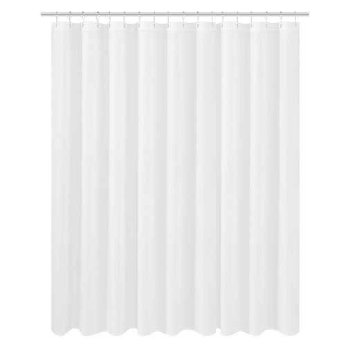 N&Y HOME Extra Wide Extra Long Fabric Shower Curtain Liner 108 x 84 inch, Hotel Quality, Washable, White Spa Bathroom Curtains with Grommets, 108x84