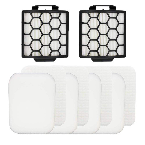 Replacement Parts for Shark Navigator Zero-M Self-Cleaning Brushroll Pet Pro Upright Vacuum ZU60 ZU62 ZU62C NV251 NV255, 2 HEPA Filters+4 Foam&Felt Filters Kit, Parts #1238FT60&1239FT60