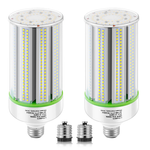 2-Pack 100W LED Corn Bulbs,5000K,AC110-277V,14000lm,E26/E39 Base,LED Replacement Metal Halide HID CFL for Commercial Industrial Lighting Warehouse High Bay Light Fixture Garage Workshop